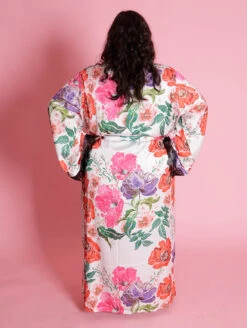 Kilo Brava The Satin Maxi Robe -Elomi Underwear Shop 17015TheSatinMaxiRobeFloralPrintBackEdit