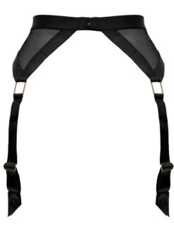 Pour Moi India Embroidery Garter Belt -Elomi Underwear Shop 20340PourMoiIndiaGarterBeltBlackCosmeticBackEditedCutOut