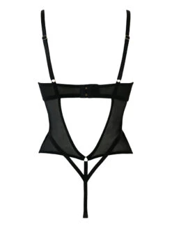 Pour Moi India Embroidery Bodysuit -Elomi Underwear Shop 20360IndiaBodysuitBlackCosmeticBackCutOutEdited