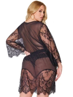 Coquette Lace Short Robe -Elomi Underwear Shop 22309XLaceShortRobeBackPlus