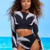 Maaji Spectacle Long Sleeve Crop Swim Top