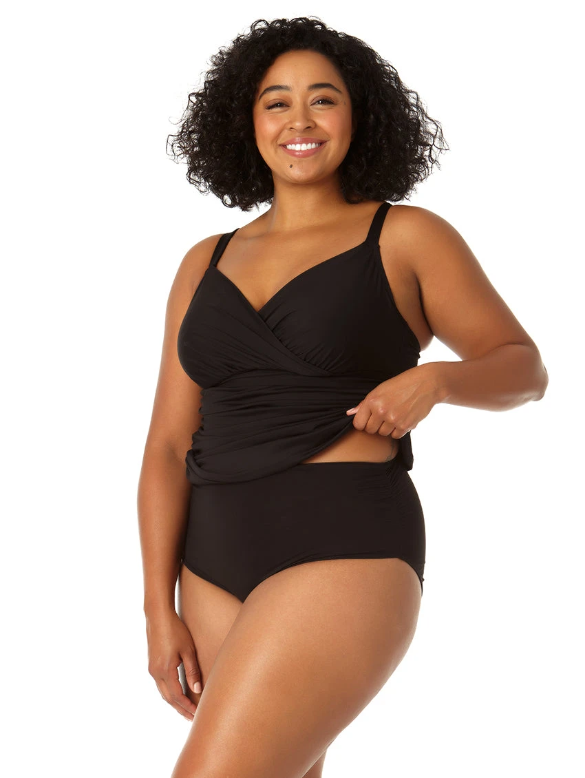 Anne Cole Surplice Under Wired Plus Size Tankini 3 Anne Cole Surplice Under Wired Plus Size Tankini