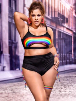 Mapale 2 Piece Pride Set -Elomi Underwear Shop 2689XMapaleTwoPiecePrideSetBlackFrontLifestyle