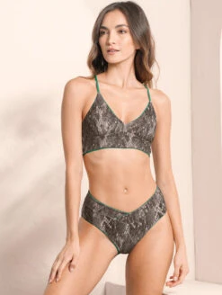 Maaji Daylight Longline Triangle Bikini Top -Elomi Underwear Shop 3481STR600DaylightLonglineTriangleTankini3400SCC601JannineMidRiseCheekyBriefForestFrontEdited2 96a2850e 0ae1 4ea0 9952 c4d6327cc180