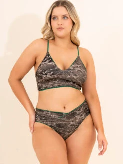 Maaji Daylight Longline Triangle Bikini Top -Elomi Underwear Shop 3481STR600DaylightLonglineTriangleTankini3400SCC601JannineMidRiseCheekyBriefForestFrontEditedPlus2 49cf58ce e940 4676 9b6e ca40cf5f30ae