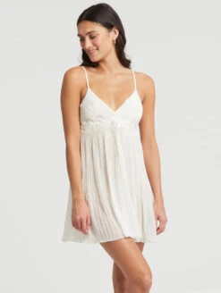 Rya Collection True Love Chemise -Elomi Underwear Shop 704RyaTrueLoveChemiseIvoryFrontEdited