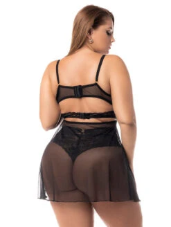 Mapale 3 In 1 Babydoll 17 Mapale 3 In 1 Babydoll -Elomi Underwear Shop 7489X2in1Babydoll2PieceSetBlackBackEditedPlus