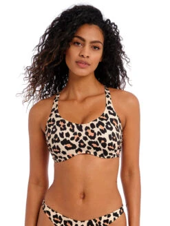Freya Animal Instinct Bikini Top -Elomi Underwear Shop AS203914BikiniTopNaturalFront