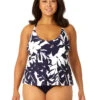 Anne Cole Easy Triangle Plus Tankini Top -Elomi Underwear Shop AnneColeEasyTrianglePlusTankiniTop23PT22418CoastalPalmFront