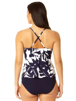 Anne Cole Easy Triangle Tankini Top -Elomi Underwear Shop AnneColeEasyTriangleTankiniTop23MT22418CoastalPalmBack