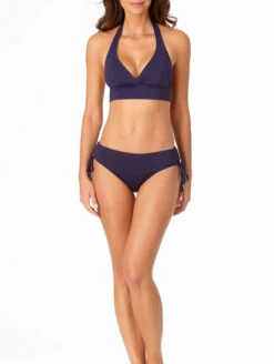 Anne Cole Live In Color Halter Top -Elomi Underwear Shop AnneColeHalterBikiniTopNavyMYMT10001Front2