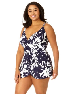 Anne Cole Surplice Plus Swim Dress