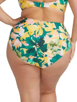 Artesands Botticelli Hi-Waist Swim Bottom -Elomi Underwear Shop ArteSandsBotticelliHighWaistSwimBottomAT4705NAGreenFloralBack
