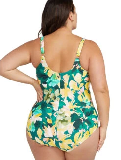 Artesands Delacroix One Piece Swimsuit -Elomi Underwear Shop ArteSandsDelacroixOnePieceSwimsuitAT1720NAGreenFloralBack