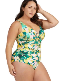 Artesands Delacroix One Piece Swimsuit -Elomi Underwear Shop ArteSandsDelacroixOnePieceSwimsuitAT1720NAGreenFloralSide