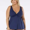 Beach House Willow Twist Front Plus Tankini -Elomi Underwear Shop BeachHouseWillowTwistTopPlusTankiniHW58364AdmiralFront