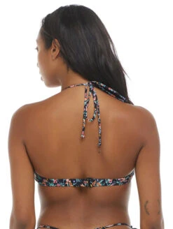 Body Glove Macabu Luana Halter Swim Top -Elomi Underwear Shop BodyGloveLuanaHalterSliderBikiniTop39 582219BlackFloralBack