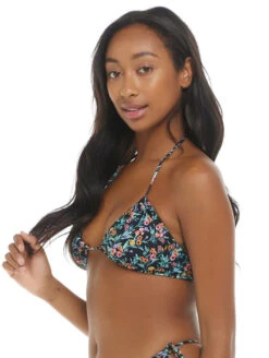 Body Glove Macabu Luana Halter Swim Top -Elomi Underwear Shop BodyGloveLuanaHalterSliderBikiniTop39 582219BlackFloralSide