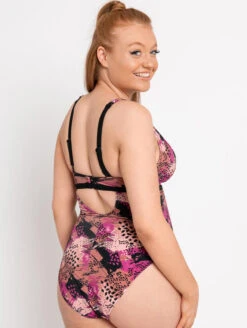 Curvy Kate Pool Party One Piece Reversible Swimsuit 8 Curvy Kate Pool Party One Piece Reversible Swimsuit -Elomi Underwear Shop CurvyKatePoolSidePrintMixCS018607Back