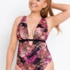 Curvy Kate Pool Party One Piece Reversible Swimsuit -Elomi Underwear Shop CurvyKatePoolSidePrintMixCS018607Front
