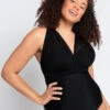 Curvy Kate Wrapsody One Piece Bandeau Swimsuit -Elomi Underwear Shop CurvyKateWrapsodySwimSuitBlackCS005600Front
