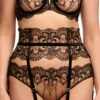 Dita Von Teese Nom De Plume Garter Belt -Elomi Underwear Shop D46040NomDePlumeGarterBeltBlackFrontEdited