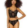Dreamgirl Lace Up Bralette Set -Elomi Underwear Shop DreamgirlLaceUpBraletteSetBlack12163XFront