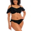 Elomi Plain Sailing Frill Bikini Top -Elomi Underwear Shop ES7283ElomiPlainSailingBikiniTopES7288HighLegBriefBlackFrontEdit