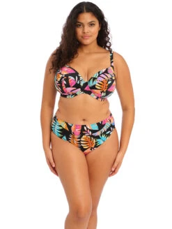 Elomi Tropical Falls Mid Rise Bikini Brief -Elomi Underwear Shop ES801502TropicalFallsPlungeBikiniTopES801572TropicalFallsMidRiseBikiniBriefFrontEdited