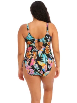 Elomi Tropical Falls Non Wire One Piece Swimsuit -Elomi Underwear Shop ES801543ElomiTropicalFallsNonWireOnePieceBlackBackEdited