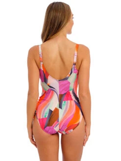 Fantasie Aguada Beach Twist Front One Piece Swimsuit -Elomi Underwear Shop FantasieAguadaBeachOnePieceSwimsuitSunriseFS502931Back