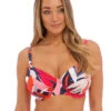 Fantasie Almeria Bikini Top -Elomi Underwear Shop FantasieAlmeriaBikiniTopRedFloralPrintFS502701Front
