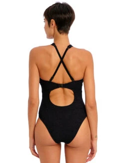 Freya Ibiza Waves One Piece Swimsuit -Elomi Underwear Shop FreyaIbizaWavesOnePieceSwimsuitAS203842BlackBackAlt