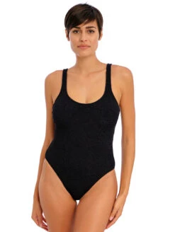 Freya Ibiza Waves One Piece Swimsuit -Elomi Underwear Shop FreyaIbizaWavesOnePieceSwimsuitAS203842BlackFront