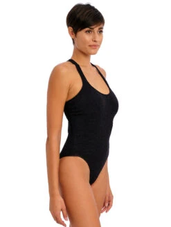 Freya Ibiza Waves One Piece Swimsuit -Elomi Underwear Shop FreyaIbizaWavesOnePieceSwimsuitAS203842BlackSide