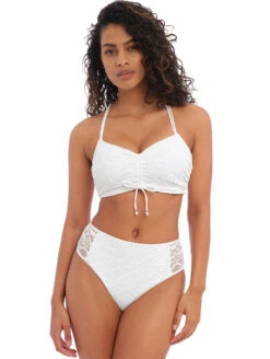 Freya Sundance Hi-Waist Bottom -Elomi Underwear Shop FreyaSundanceHighWaistBikiniBriefWhiteAS4001Full