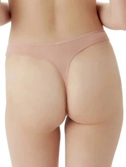 Gossard Glossies Lotus Thong -Elomi Underwear Shop GossardGlossiesLotusThong19006CafeCremeBack