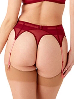 Gossard Superboost Lace Suspender -Elomi Underwear Shop GossardSuperboostLaceSuspender7712CranberryRaspberrySorbetBack