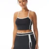 Beach House Racerback Crop Top -Elomi Underwear Shop H22712RacerbackCropH22704ExcelZipSwimSkortBlackFrontEdit c530e860 1b64 420e 97c2 cae991537a87
