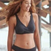 Jantzen Surplice Underwire Bikini Top -Elomi Underwear Shop JZ21006BSurpliceUWBikiniTopBlackFrontLifestyle