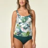 Jantzen Nature Glow Eden Cami Tankini -Elomi Underwear Shop JZ23012TEdenCamiTankiniPalmLeafsFrontEdited