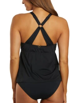 Jantzen Essentials Stella Tankini -Elomi Underwear Shop JantzenStellaTankiniBlackJZ23156TBack