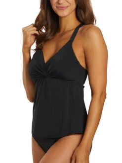 Jantzen Essentials Stella Tankini -Elomi Underwear Shop JantzenStellaTankiniBlackJZ23156TSideAlt