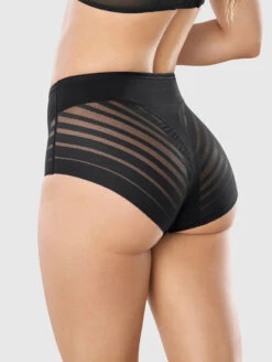 Leonisa Lace Stripe Shaper Panty -Elomi Underwear Shop LeonisaLaceStripeShaperPantyBlack012903Back