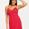 Montelle Modal Bust Support Chemise -Elomi Underwear Shop MontelleModalBustSupportChemiseSunkissedRed9397Front