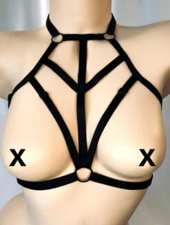 Onyx Bodywear Hedra Harness -Elomi Underwear Shop OnyxBodywearHedraHarnessHEDRAFrontNipsOut