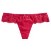 The Little Bra Company Lucia Lace Thong -Elomi Underwear Shop P004TLuciaLaceThongRedFlatlay