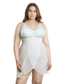 Parfait Mia Lace Chemise -Elomi Underwear Shop ParfaitMiaLaceChemiseP5959PearlWhiteFront2