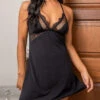 Pour Moi Dark Romance Chemise -Elomi Underwear Shop PourMoiDarkRomanceChemiseBlack21708Front