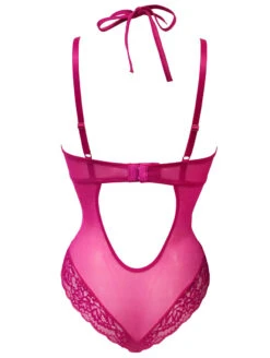 Pour Moi Suspense Bodysuit -Elomi Underwear Shop PourMoiSusoenseContradictionBodysuitHotPink11810BackFlat